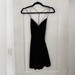 Oh Polly Black Backless Dress with Spaghetti Straps